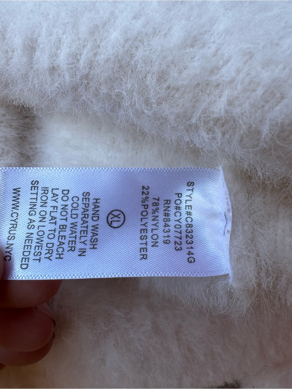Cyrus Soft Cream Button-Up V-Neck Cardigan - Picture 3 of 4